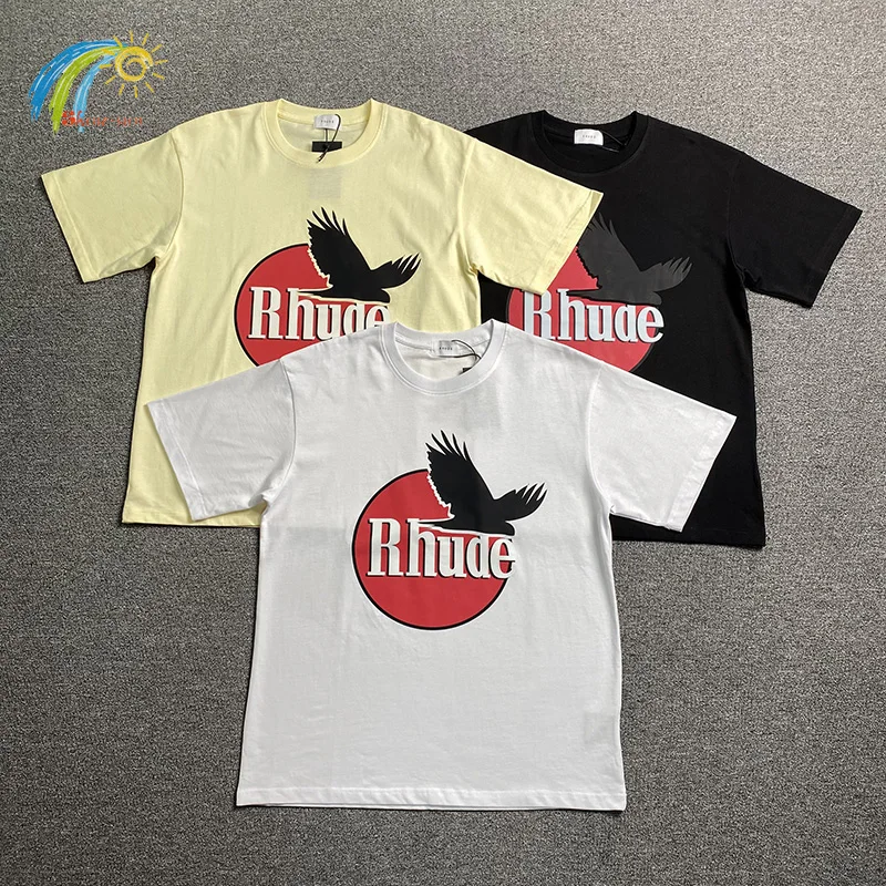 High Street Style Loose Dove Red Sun Printing RHUDE T Shirt Men Women 1:1 Oversized Rhude Short Sleeve Tee Black White Apricot
High Street Style Loose Dove Red Sun Printing RHUDE T Shirt Men Women 1:1 Oversized Rhude Short Sleeve Tee Black White Apricot