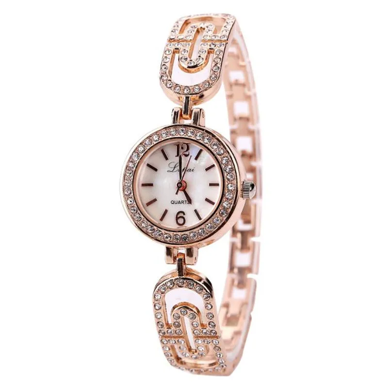 

6064L Lvpai Top Brand Women Bracelet Watches Luxury Ladies Rhinestone Gold Alloy Wristwatches Women Dress Watches Relogio