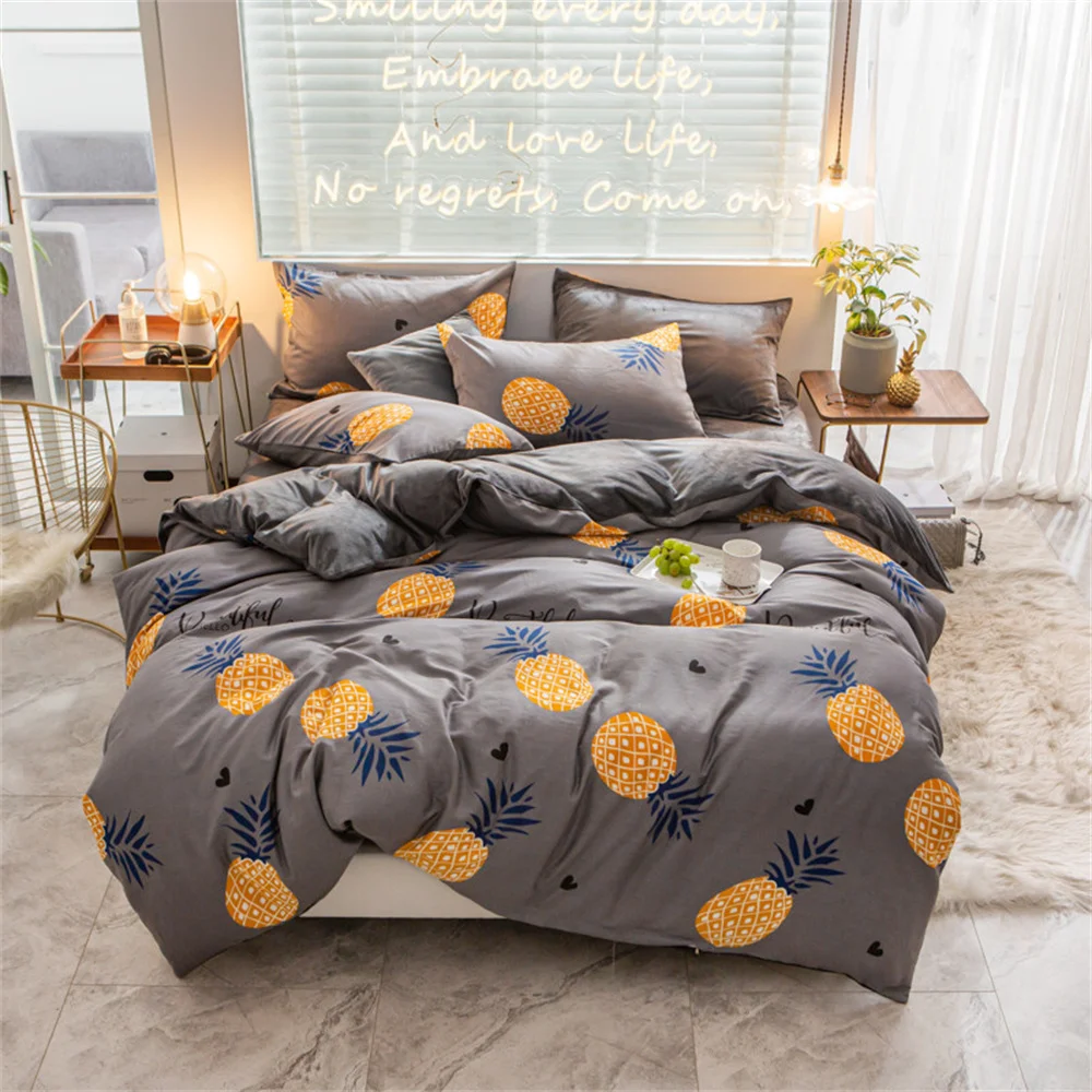 Home Textile Cotton Bedding Quilt Cover Reverse Tamarin Fruit Pineapple Pattern Gray Luxury Quilt Cover Queen King Size
Home Textile Cotton Bedding Quilt Cover Reverse Tamarin Fruit Pineapple Pattern Gray Luxury Quilt Cover Queen King Size