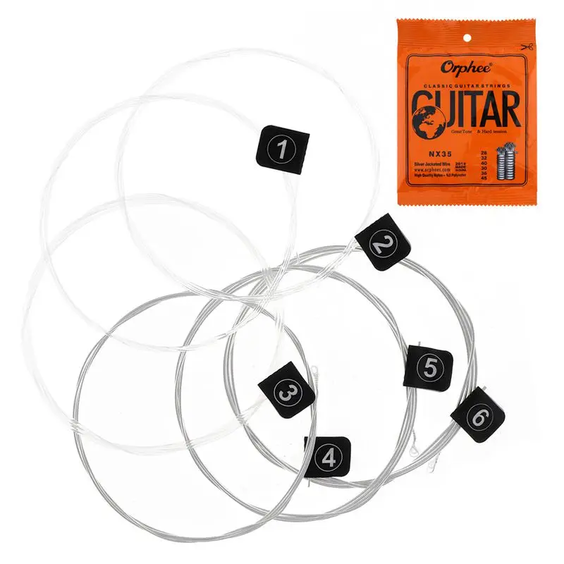 Orphee 6pcs/set Guitar Strings Conventional Classical Guitar String Series E/B/G/D/A/E Use High-quality Nylon Wire Feel Moderate
Orphee 6pcs/set Guitar Strings Conventional Classical Guitar String Series E/B/G/D/A/E Use High-quality Nylon Wire Feel Moderate