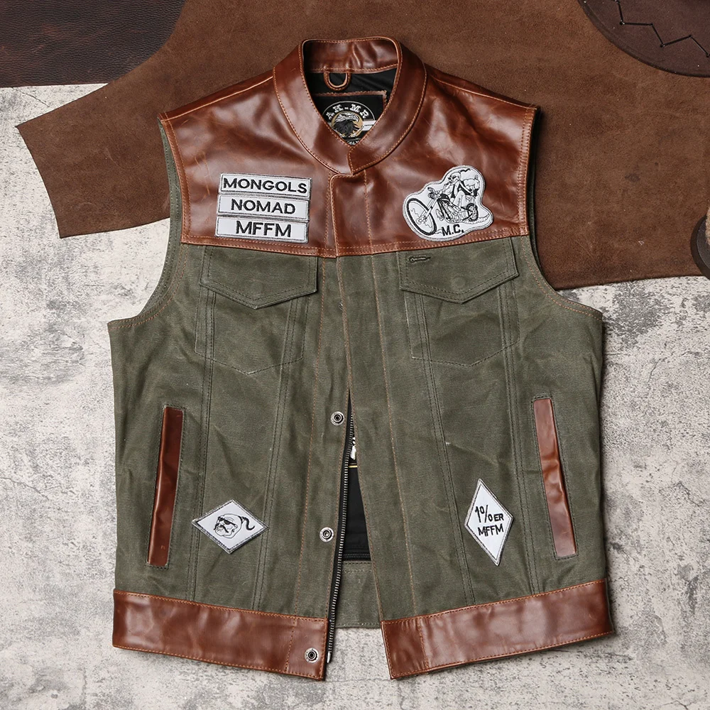 DSCV598 Asian Size Super Quality Goat / Cow Leather Vintage Waistcoat Men's Stylish Biker Vest
DSCV598 Asian Size Super Quality Goat / Cow Leather Vintage Waistcoat Men's Stylish Biker Vest