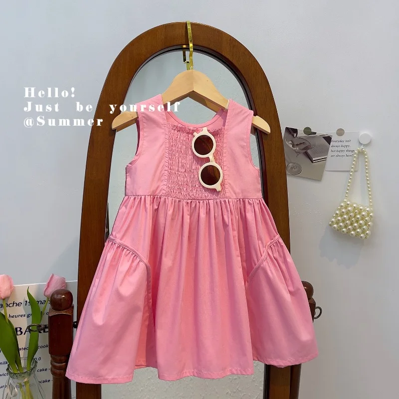 Children's Casual Dress Girl's Summer New Korean Version of Solid Color Sleeveless Dress Ropa De Niña
Children's Casual Dress Girl's Summer New Korean Version of Solid Color Sleeveless Dress Ropa De Niña