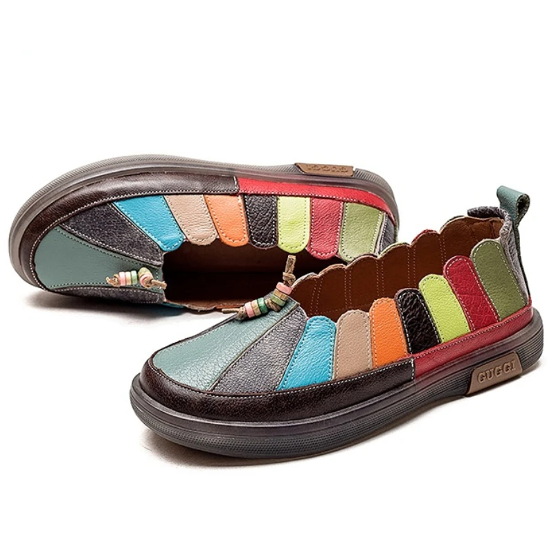 New Retro Mixed Colors Flats Women Shoes 2022 New Spring Round Toe Casual Genuine Leather Ladies Shoes Slip on Platform Sneakers
New Retro Mixed Colors Flats Women Shoes 2022 New Spring Round Toe Casual Genuine Leather Ladies Shoes Slip on Platform Sneakers