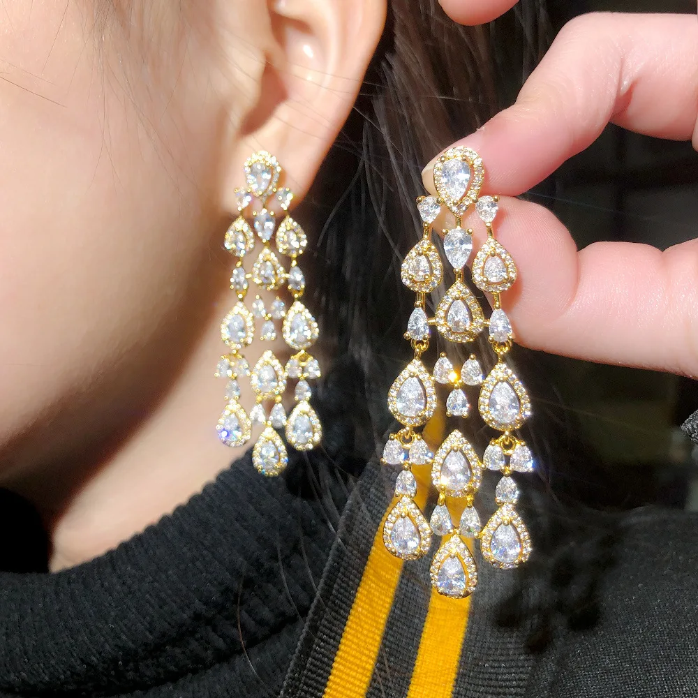 2022 Clear White Gold Water Drop Cubic Zirconia Women Long Tassel Brazil Style Party Earring Brincos Bijoux Gift Wedding Jewelry
2022 Clear White Gold Water Drop Cubic Zirconia Women Long Tassel Brazil Style Party Earring Brincos Bijoux Gift Wedding Jewelry