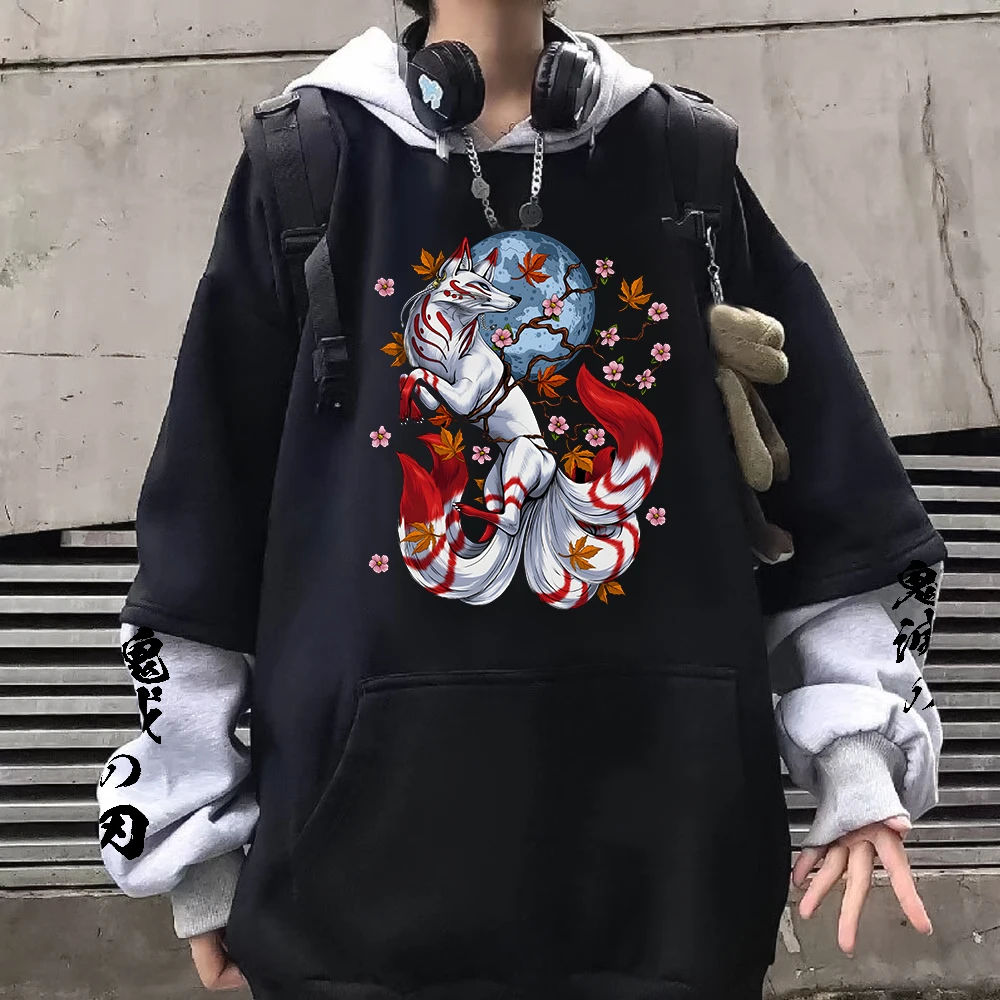 Толстовка Kitsune с изображением маски лисы, толстовка в стиле пэчворк Kimetsu No Yaiba, пуловеры с рисунком из аниме Графический Hoody, рассекающий демо... 
Толстовка Kitsune с изображением маски лисы, толстовка в стиле пэчворк Kimetsu No Yaiba, пуловеры с рисунком из аниме Графический Hoody, рассекающий демо...