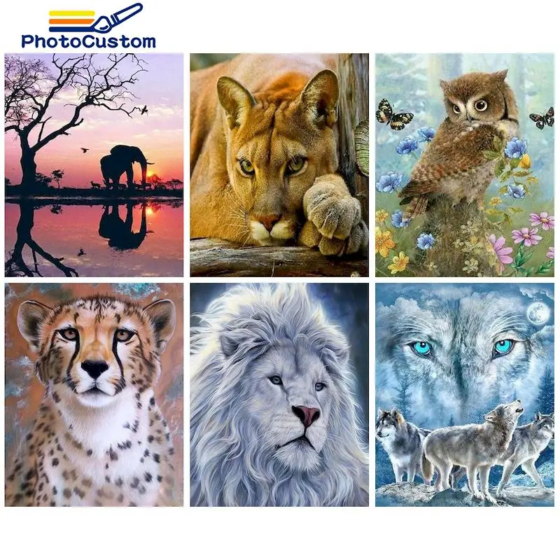 PhotoCustom 5D Diamond Painting Cross Stitch Animals Full Diamond Embroidery Mosaic Tiger Beaded Pictures Decoration For Home
PhotoCustom 5D Diamond Painting Cross Stitch Animals Full Diamond Embroidery Mosaic Tiger Beaded Pictures Decoration For Home