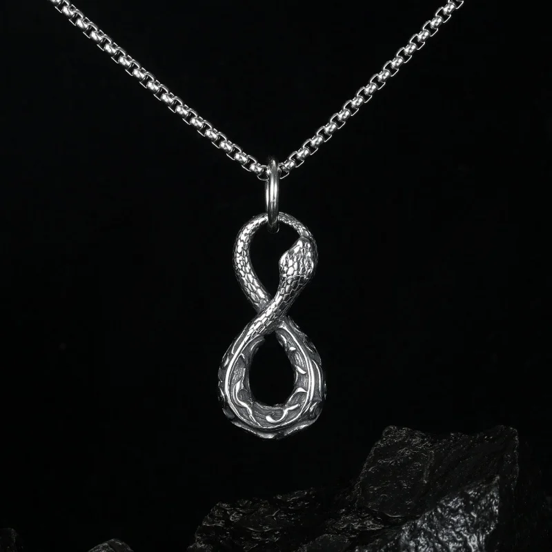 Vintage Punk Alloy Figure 8 Snake Pendant Necklace for Men Exquisite Hip Hop Street Party Chain Necklace On The Neck
Vintage Punk Alloy Figure 8 Snake Pendant Necklace for Men Exquisite Hip Hop Street Party Chain Necklace On The Neck