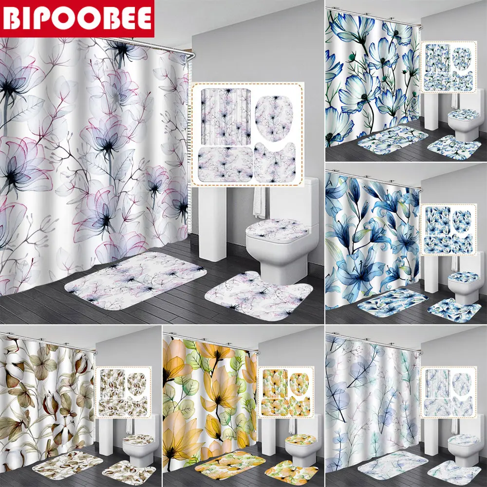 Colorful Flowers Leaves Bathroom Shower Curtains Waterproof Fabric Polyester Home Decor Plant Toilet Cover Bath Mat Non-slip Rug
Colorful Flowers Leaves Bathroom Shower Curtains Waterproof Fabric Polyester Home Decor Plant Toilet Cover Bath Mat Non-slip Rug