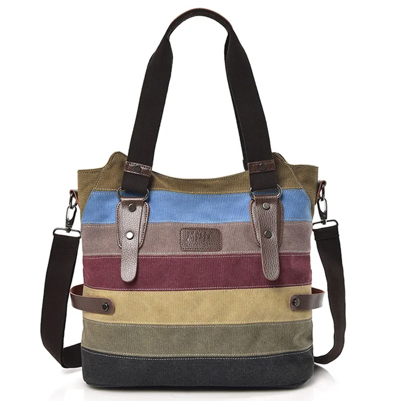 New Women's Contrast Color Single Shoulder Bag Large-capacity Handbags Fashion Women's Striped Canvas Crossbody Bag Shopping Bag
New Women's Contrast Color Single Shoulder Bag Large-capacity Handbags Fashion Women's Striped Canvas Crossbody Bag Shopping Bag