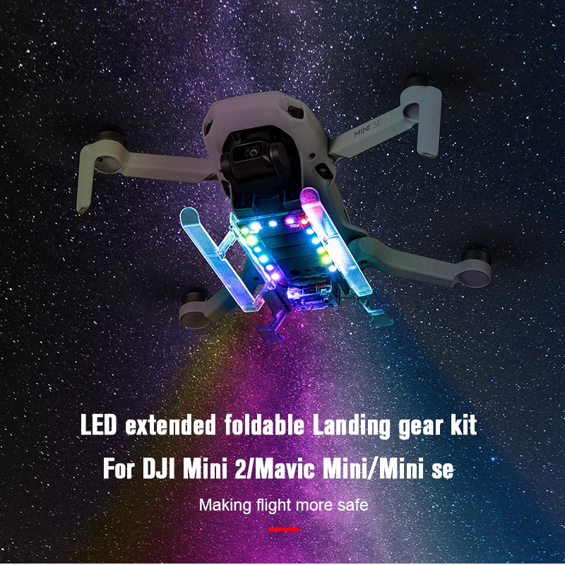 

LED Light Landing Gear Folding Extended Leg Training Kit Tripod for DJI Mini 2 Mini SE for Mavic Mini Drone Accessories