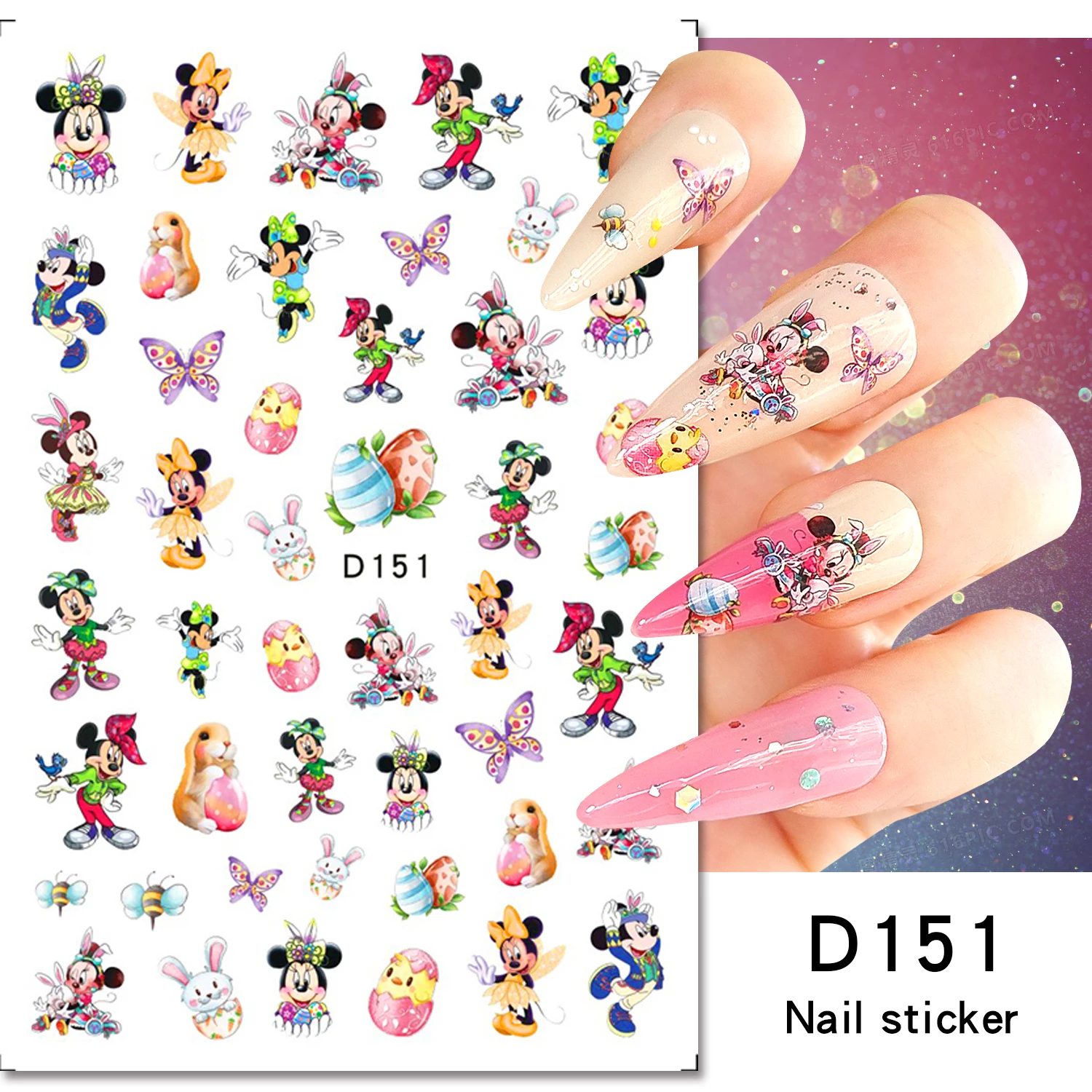 Disney Nail Parts Nail Stickers Cartoon Series Nail Art Decals Mickey Minnie Self-adhesive Stickers Nail Art Decoration
Disney Nail Parts Nail Stickers Cartoon Series Nail Art Decals Mickey Minnie Self-adhesive Stickers Nail Art Decoration