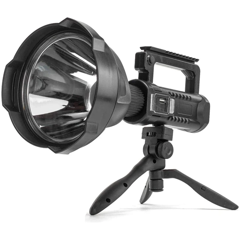 Rechargeable Spotlight Flashlight High Lumens,Led Searchlight With Tripod And USB Output,Handheld Spotlight For Camping
Rechargeable Spotlight Flashlight High Lumens,Led Searchlight With Tripod And USB Output,Handheld Spotlight For Camping