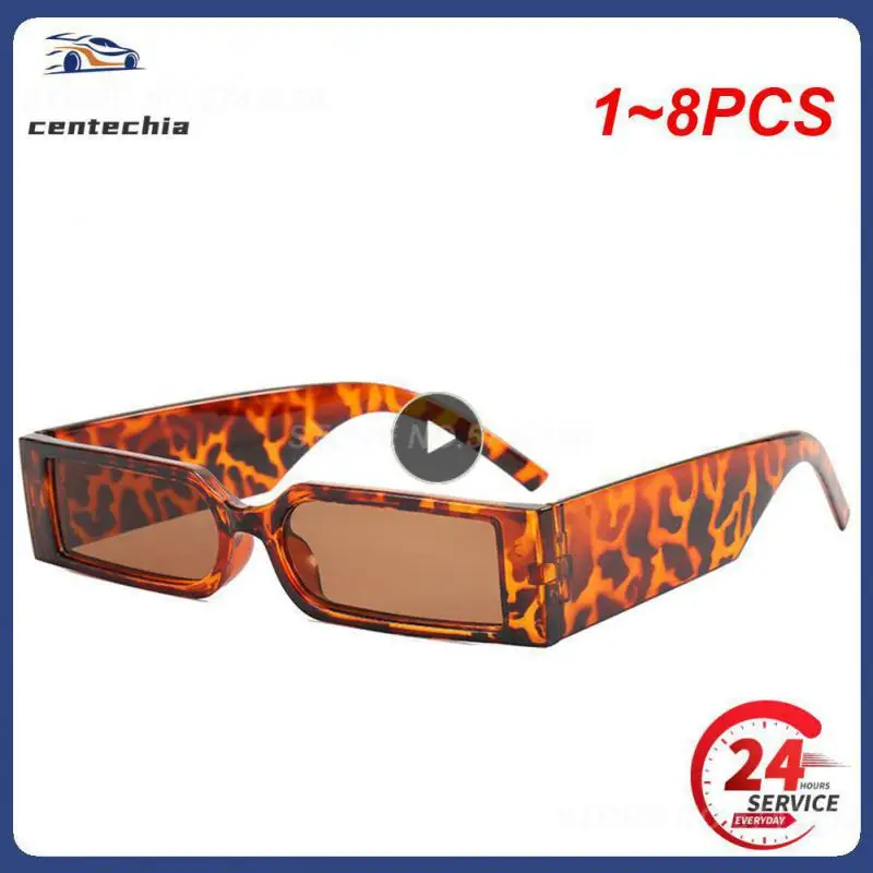 

1~8PCS NEW Rectangle Frame Sunglasses Retro Square Trendy Glasses Ins Style for Men and Women Black Small Frame Sun Glasses