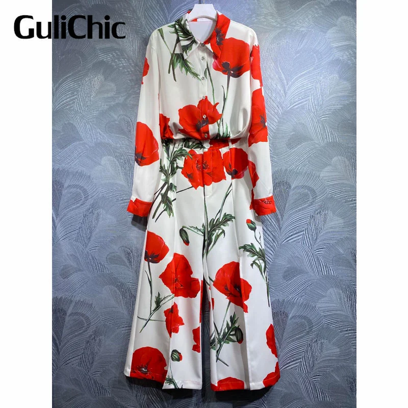 5.15 GuliChic Women Temperament Red Floral Print Lapel Collar Single Breasted Shirt And High Waist Wide Leg Pants 2 Piece Set
5.15 GuliChic Women Temperament Red Floral Print Lapel Collar Single Breasted Shirt And High Waist Wide Leg Pants 2 Piece Set