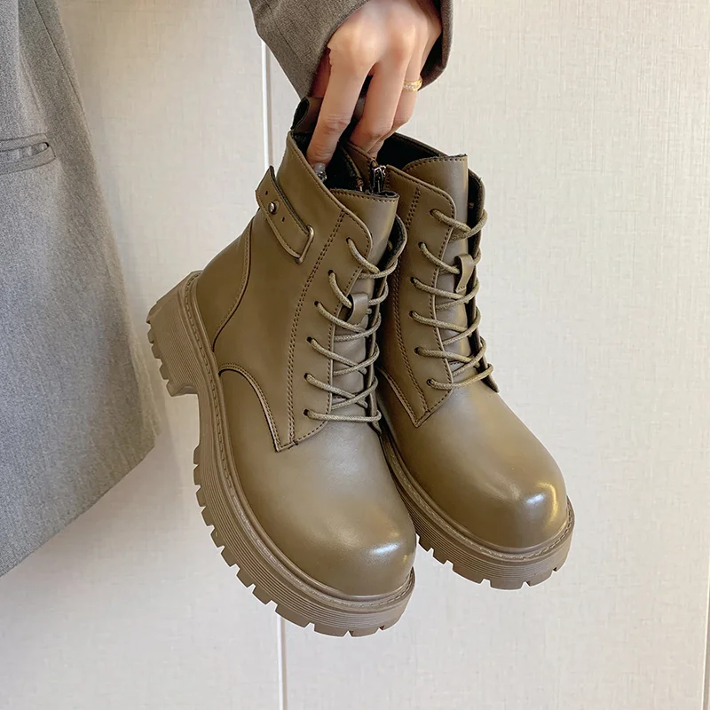 Женские Удобные модные туфли, женские шерстяные толстые ботильоны, Женские повседневные ботинки, женские ботинки на платформе, женские бот...