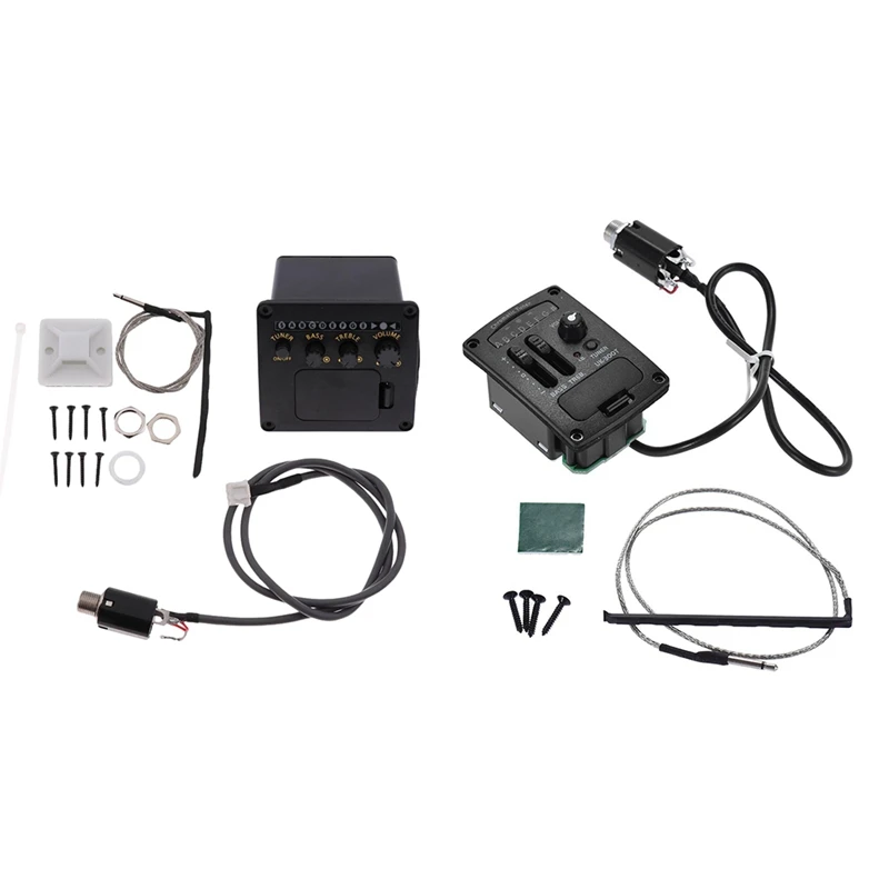 

1 Set 2 Band Pickup Eq Aeq-2T Guitar Washer Screws Set & 1 Set Uk-300T Pickup Preamp Ukelele Pickups Tuner System