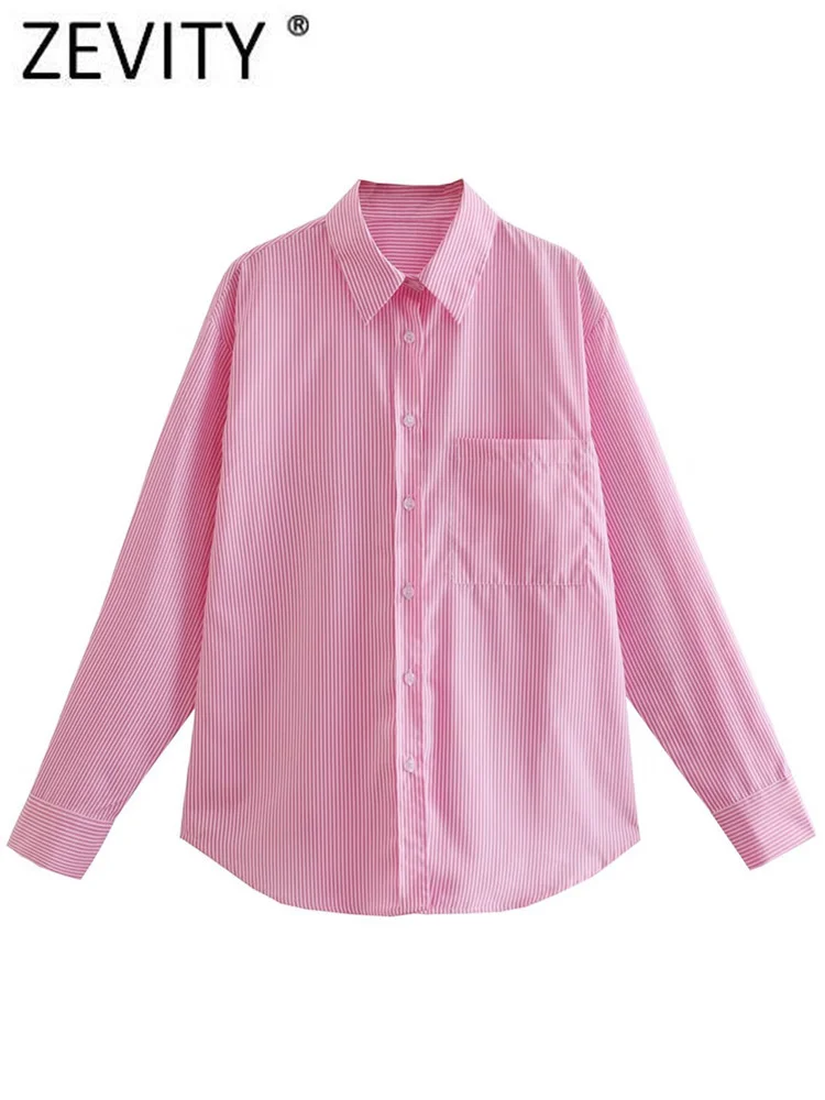 Zevity Women Simply Single Pocket Patch Striped Smock Blouse Office Lady Long Sleeve Business Shirt Chic Slim Blusas Tops LS1774
Zevity Women Simply Single Pocket Patch Striped Smock Blouse Office Lady Long Sleeve Business Shirt Chic Slim Blusas Tops LS1774