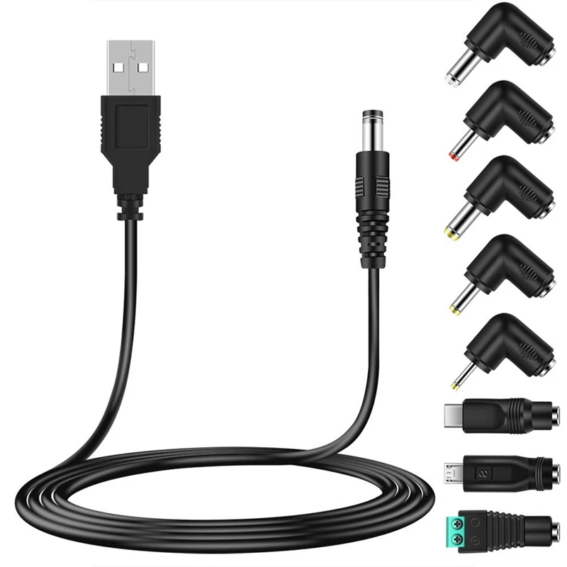 

Универсальный шнур питания USB 5 В, кабель питания USB-Dc с 8 типами разъемов для телефонов Android, планшетов, портативных зарядных устройств, игруш...