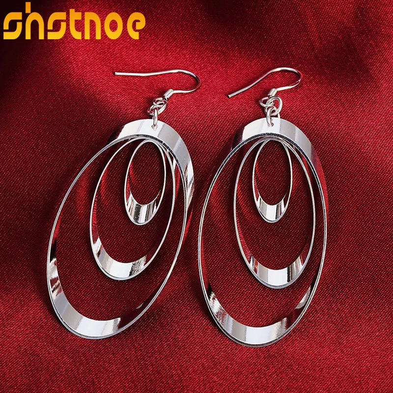925 Sterling Silver Three Circle Pendant Earrings For Women Party Engagement Wedding Gift Fashion Jewelry
925 Sterling Silver Three Circle Pendant Earrings For Women Party Engagement Wedding Gift Fashion Jewelry