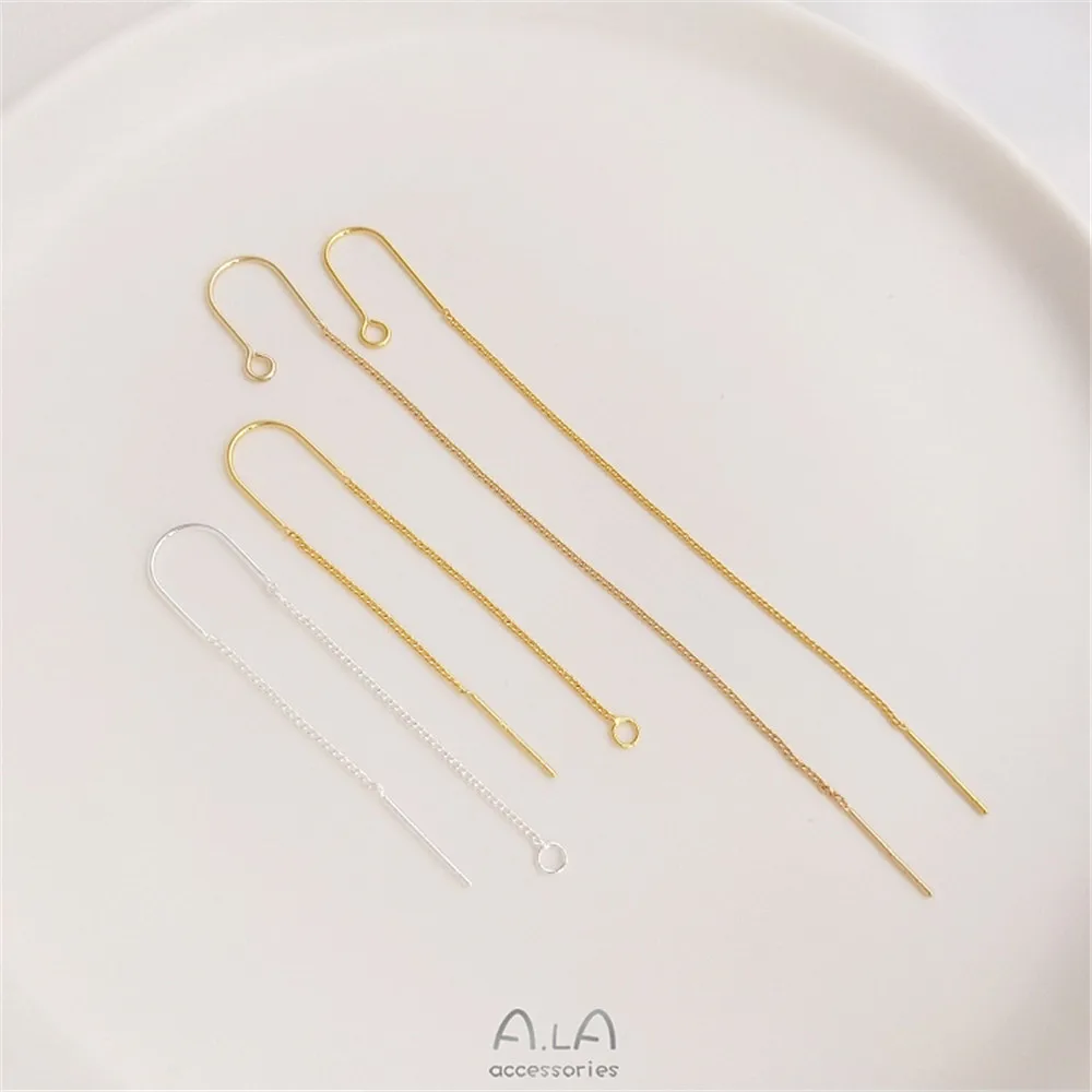 U-shaped ear wire 925 silver pin ear pin 14K18K gold handmade color-preserving earrings accessories diy chain-shaped ear wire
U-shaped ear wire 925 silver pin ear pin 14K18K gold handmade color-preserving earrings accessories diy chain-shaped ear wire