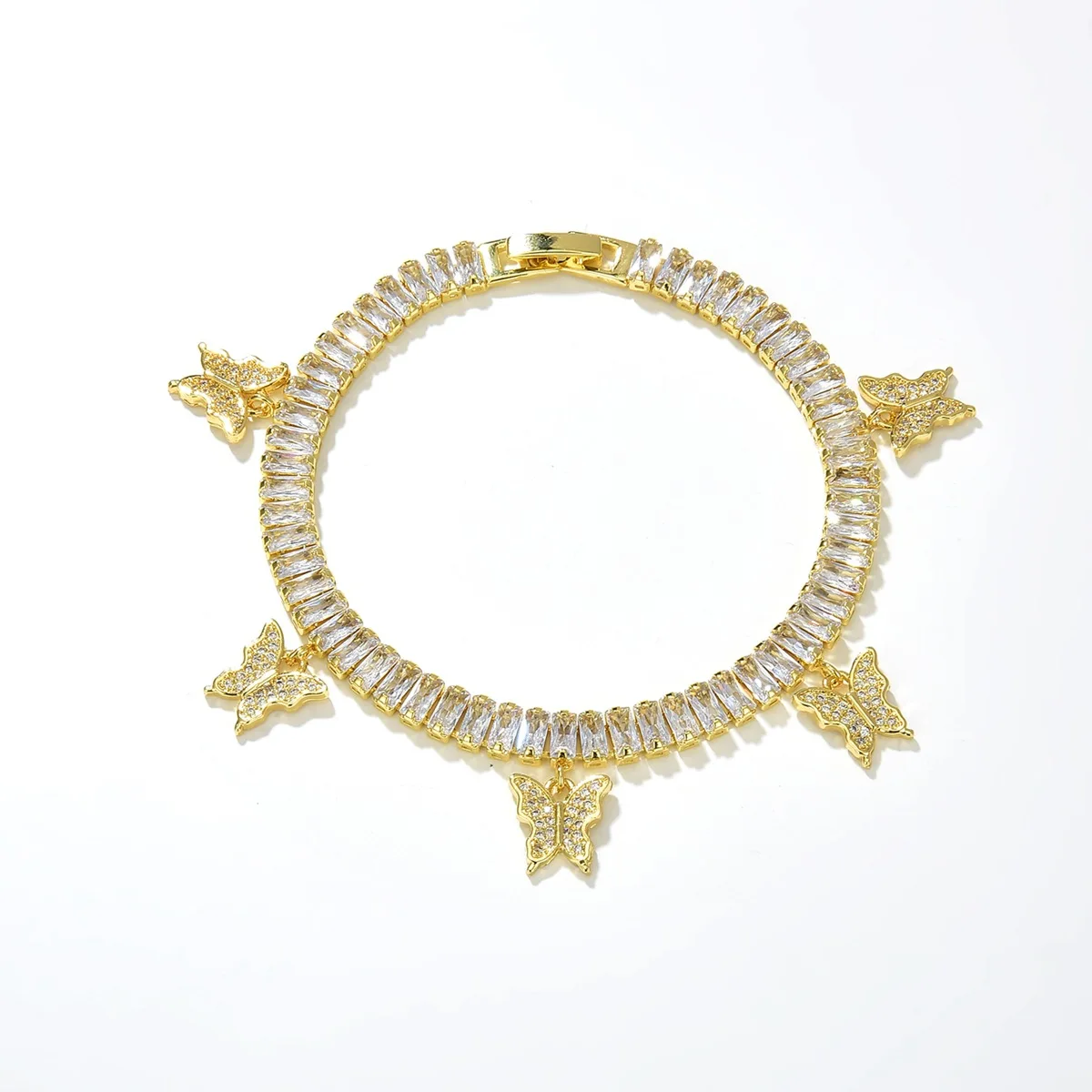 3 шт. роскошный новый браслет-цепочка с бабочкой из фианита, регулируемый Медный позолоченный браслет из 18-каратного золота, Женские Ювелирн...
3 шт. роскошный новый браслет-цепочка с бабочкой из фианита, регулируемый Медный позолоченный браслет из 18-каратного золота, Женские Ювелирн...