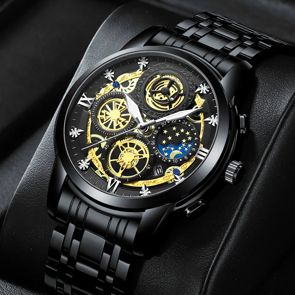 For Men's Quartz Watch Hollow New Concept Waterproof Watch Multi-function Wrist Watch
For Men's Quartz Watch Hollow New Concept Waterproof Watch Multi-function Wrist Watch