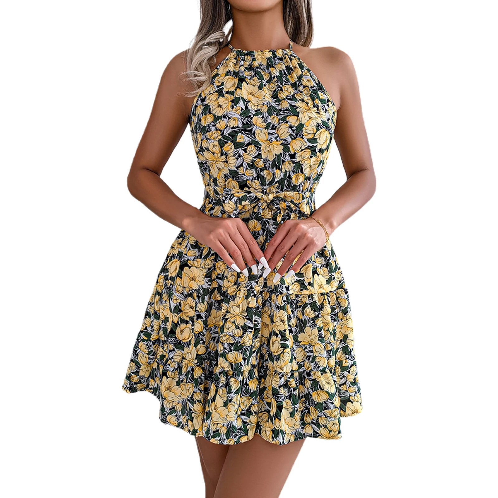 Summer Beach Y2K Dresses Women Vintage Floral Chiffon Elegant Breathable Comfortable Sleeveless Club Party Short Sundress
Summer Beach Y2K Dresses Women Vintage Floral Chiffon Elegant Breathable Comfortable Sleeveless Club Party Short Sundress