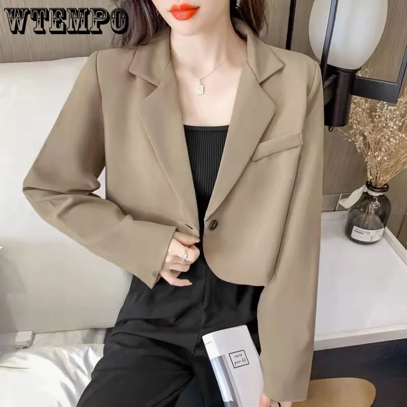 Women Cropped Solid Simple Single-button Classic All-match Teens Elegant Outwear Autumn Drop Shipping
Women Cropped Solid Simple Single-button Classic All-match Teens Elegant Outwear Autumn Drop Shipping