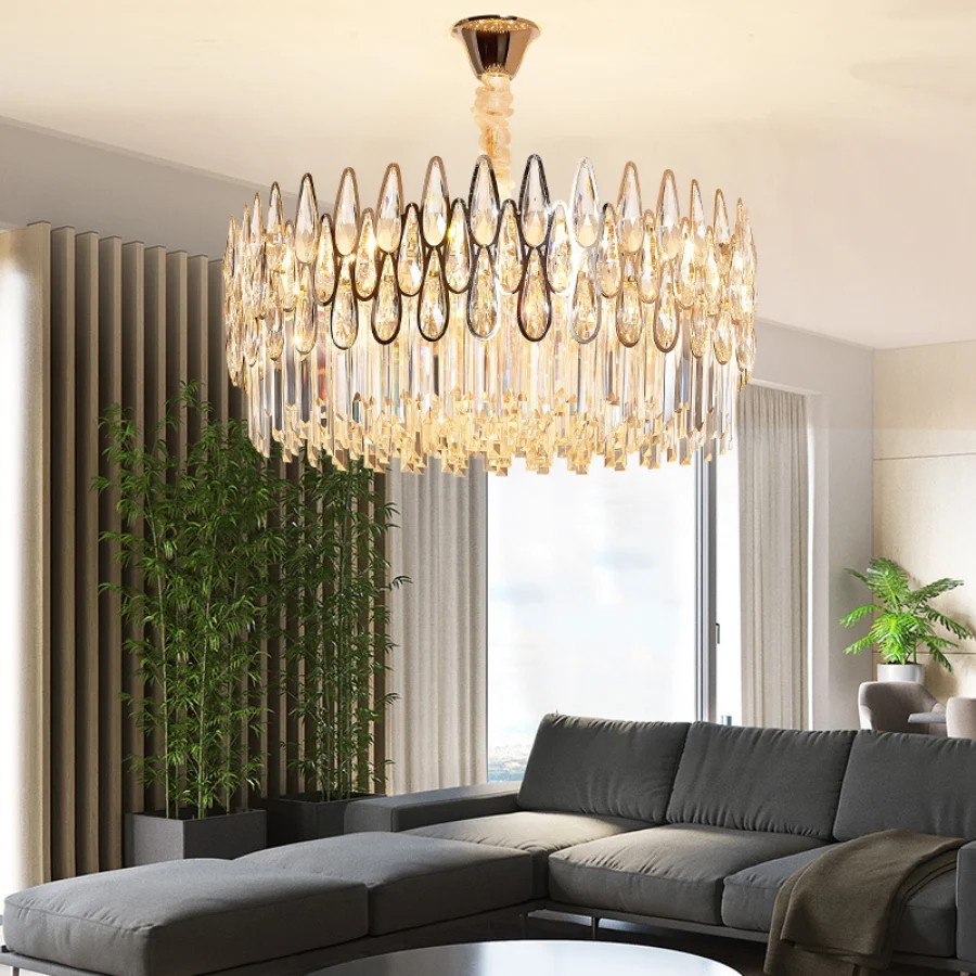 Postmodern luxury LED pendant light K9 crystal living room fixtures iron bedroom lighting Nordic novelty restaurant hanging lamp
Postmodern luxury LED pendant light K9 crystal living room fixtures iron bedroom lighting Nordic novelty restaurant hanging lamp