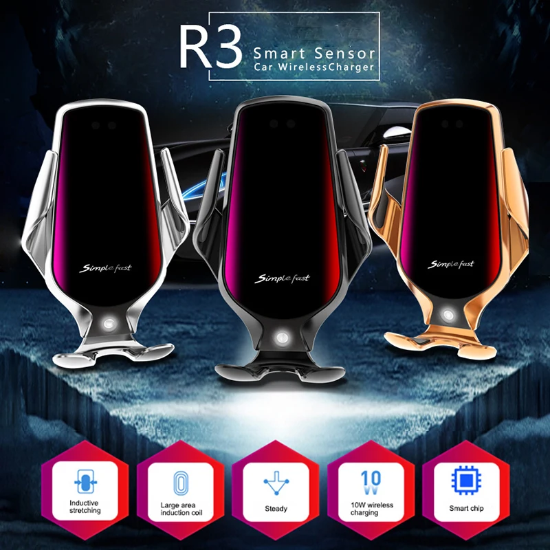 Qi Wireless Car Charger Automatic Clamp 10W Fast Charge Holder forIphone11pro XR XS forHuawei P30Pro Infrared Sensor Phone Mount
Qi Wireless Car Charger Automatic Clamp 10W Fast Charge Holder forIphone11pro XR XS forHuawei P30Pro Infrared Sensor Phone Mount