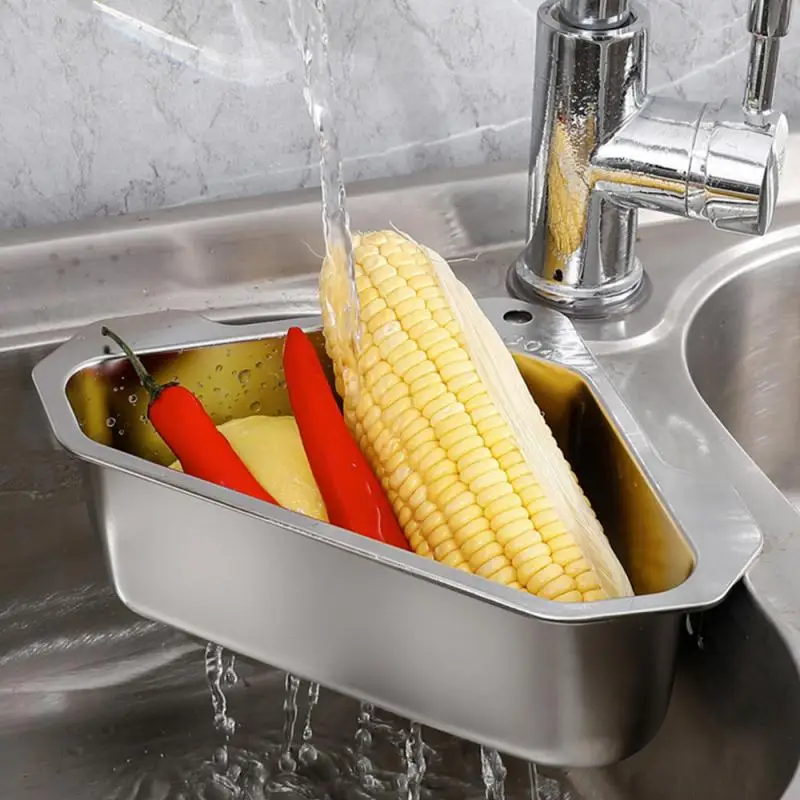 Kitchen Sink Drain Basket Organizer Stainless Steel Hole-free Triangular Strainer Food Garbage Draining Shelf Organization Tool
Kitchen Sink Drain Basket Organizer Stainless Steel Hole-free Triangular Strainer Food Garbage Draining Shelf Organization Tool