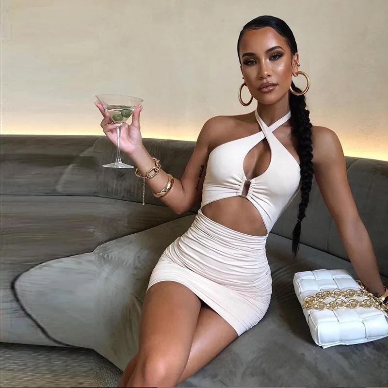 Solid Color Bodycon Dress Women Halter Sexy Skinny Hollow Out Backless Mini Dresses Hot Summer Sleeveless Beach Party Club Dress
Solid Color Bodycon Dress Women Halter Sexy Skinny Hollow Out Backless Mini Dresses Hot Summer Sleeveless Beach Party Club Dress