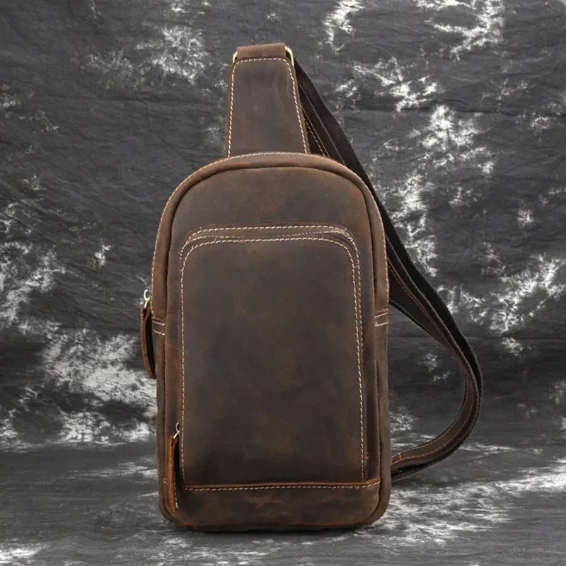 Mens Waist Vintage Bag Cycling Genuine Front Sling Outdoor Single Riding Sports Shoulder Bag Bags Leather Chest Bag Pack
Mens Waist Vintage Bag Cycling Genuine Front Sling Outdoor Single Riding Sports Shoulder Bag Bags Leather Chest Bag Pack
