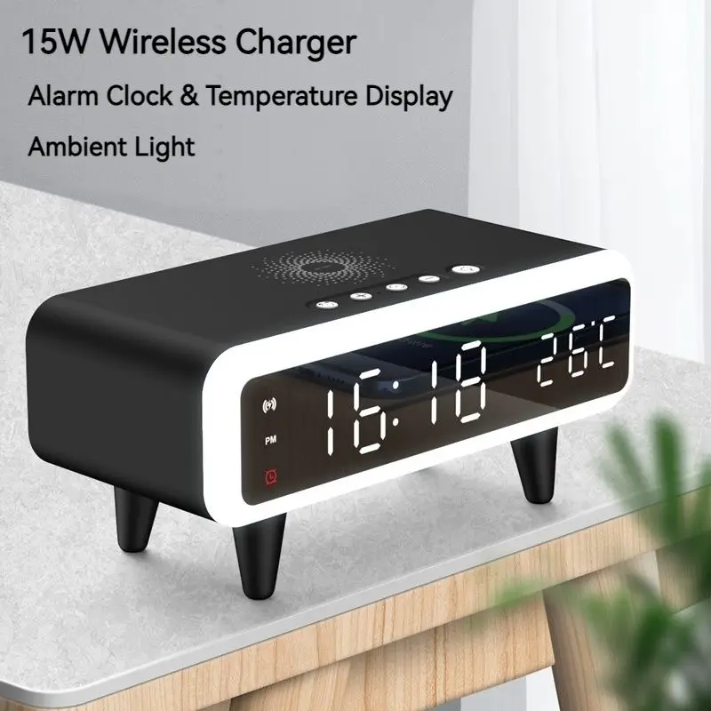 15W Fast Wireless Charger For iPhone 11 12 13 Pro MAX Samsung Alarm Clock Thermometer Display Night Light Charging Dock Station
15W Fast Wireless Charger For iPhone 11 12 13 Pro MAX Samsung Alarm Clock Thermometer Display Night Light Charging Dock Station