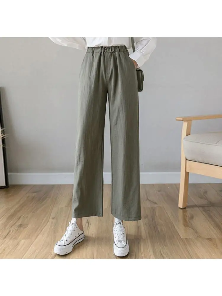 New 2022 Summer Women Cotton Linen Wide Leg Pants Casual Loose Elastic Waist Ankle-length Pants Pants Women Clothes M190
New 2022 Summer Women Cotton Linen Wide Leg Pants Casual Loose Elastic Waist Ankle-length Pants Pants Women Clothes M190