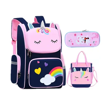 elementary school bags for girls 6-12 years kids hand cute 3D cartoon backpack student book pen pencil