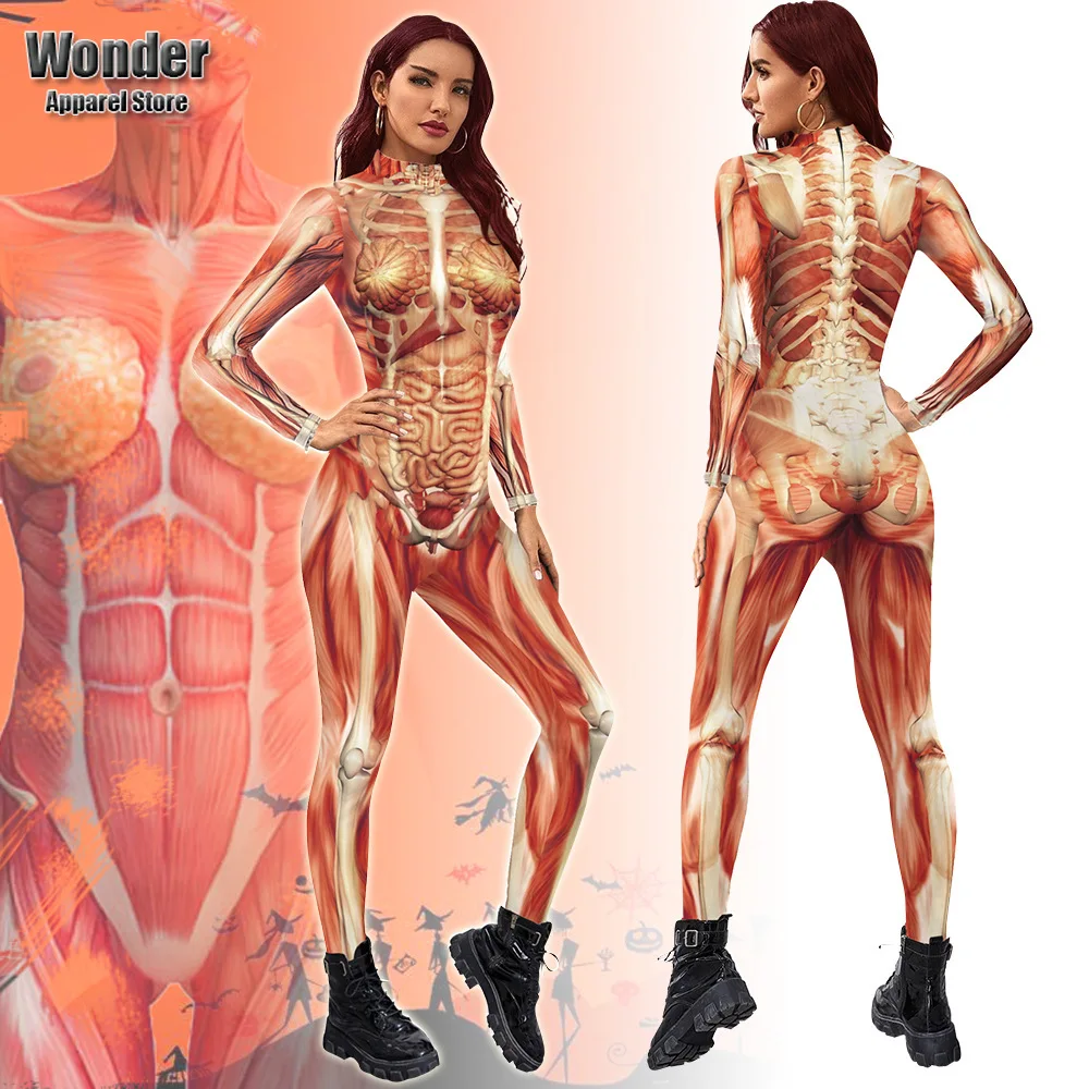 Women Men Human Body Skeleton Muscle 3D Printing Jumpsuit Adult Halloween Cosplay Costumes Party Role Playing Dress Up Outfit
Women Men Human Body Skeleton Muscle 3D Printing Jumpsuit Adult Halloween Cosplay Costumes Party Role Playing Dress Up Outfit