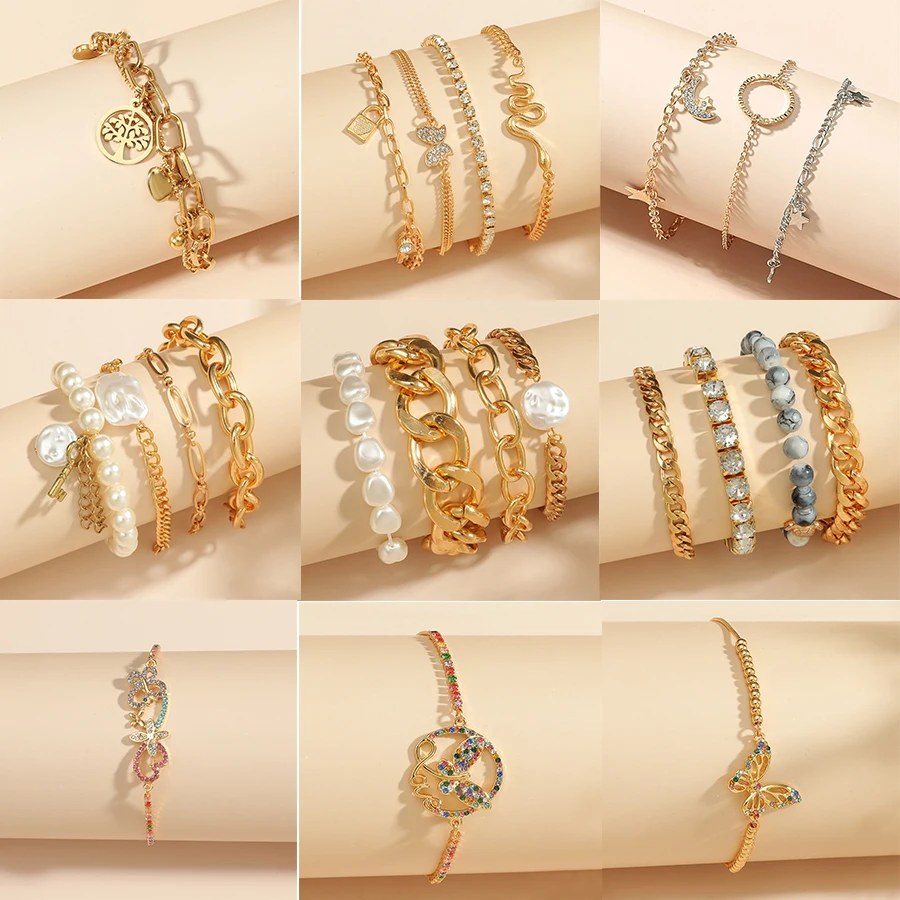 Luxury Multi Layer Cuban Link Charm Bracelets For Women Gold Plated Pearl Bracelet Jewelry Irregular Beade Bracelet Kit New
Luxury Multi Layer Cuban Link Charm Bracelets For Women Gold Plated Pearl Bracelet Jewelry Irregular Beade Bracelet Kit New