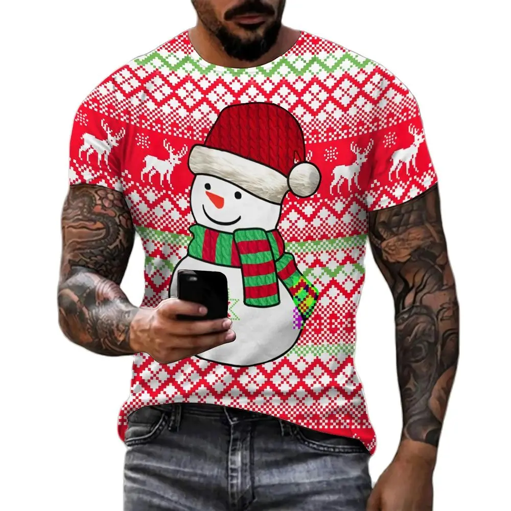Funny 3D Snowman Print T Shirt For Men Hip Hop Trend Christmas Harajuku Oversized T-Shirts Casual O-neck Short Sleeve Loose Tops
Funny 3D Snowman Print T Shirt For Men Hip Hop Trend Christmas Harajuku Oversized T-Shirts Casual O-neck Short Sleeve Loose Tops