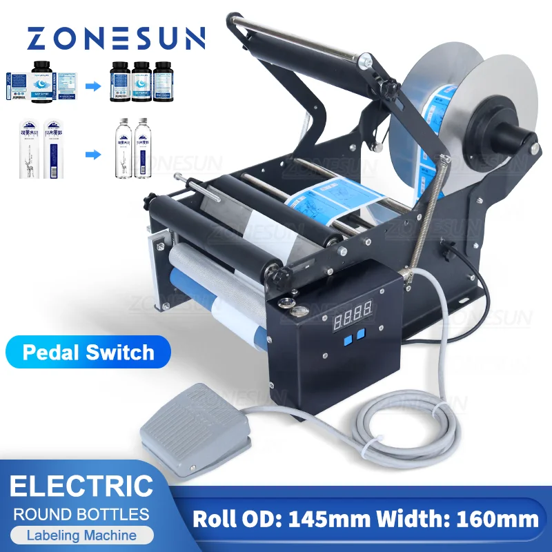 ZONESUN ZS-TB16P Round Bottle Labeling Machine Electric Semi-automatic Glass Plastic Bottle Jar With Pedal Vial Sticker Packing
ZONESUN ZS-TB16P Round Bottle Labeling Machine Electric Semi-automatic Glass Plastic Bottle Jar With Pedal Vial Sticker Packing