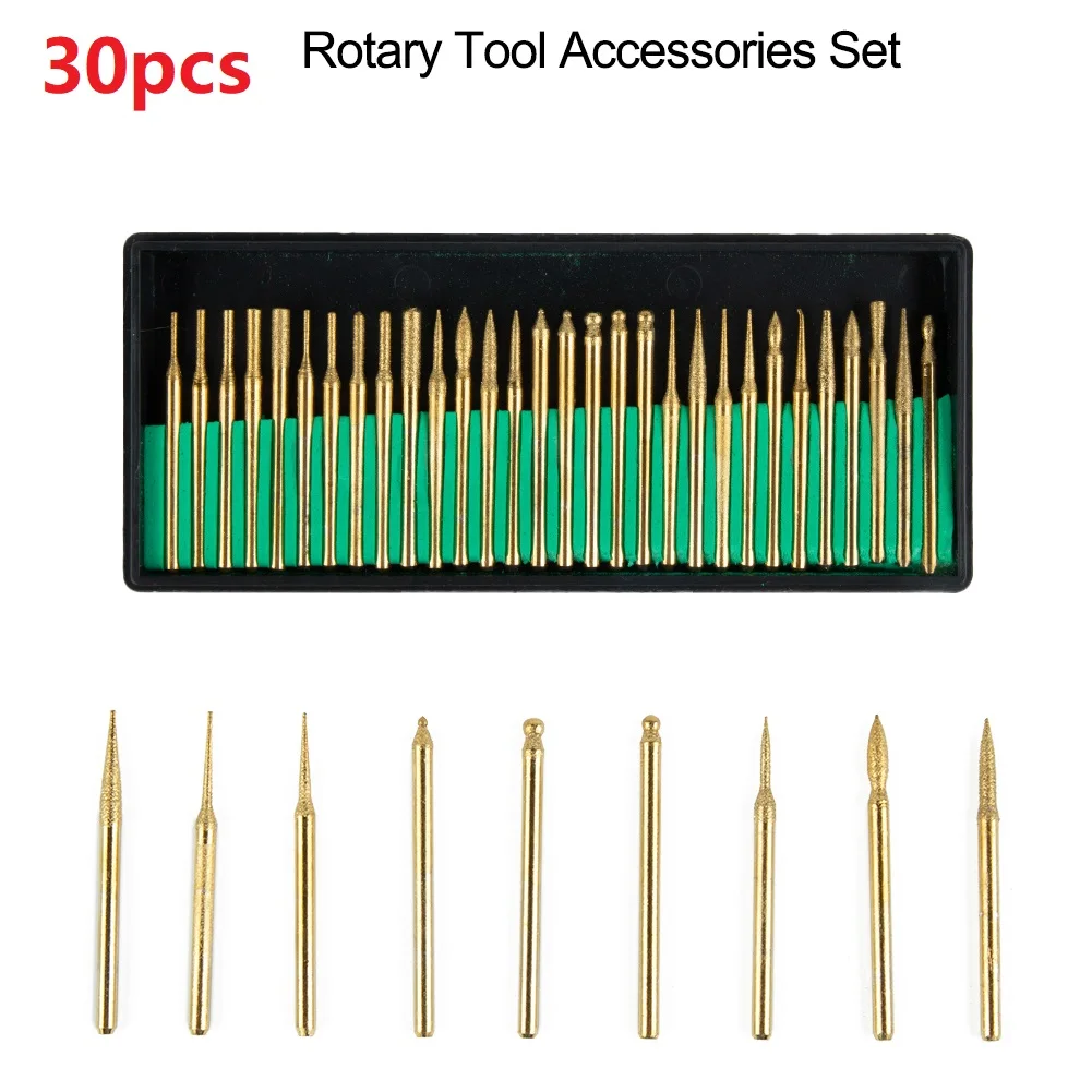 30pcs Diamond Drill Bit 0.8-5mm Shank Diamond Burs Drill Bit Set For Electric Grinder Abrasive Tools File Removing Metal Rust
30pcs Diamond Drill Bit 0.8-5mm Shank Diamond Burs Drill Bit Set For Electric Grinder Abrasive Tools File Removing Metal Rust