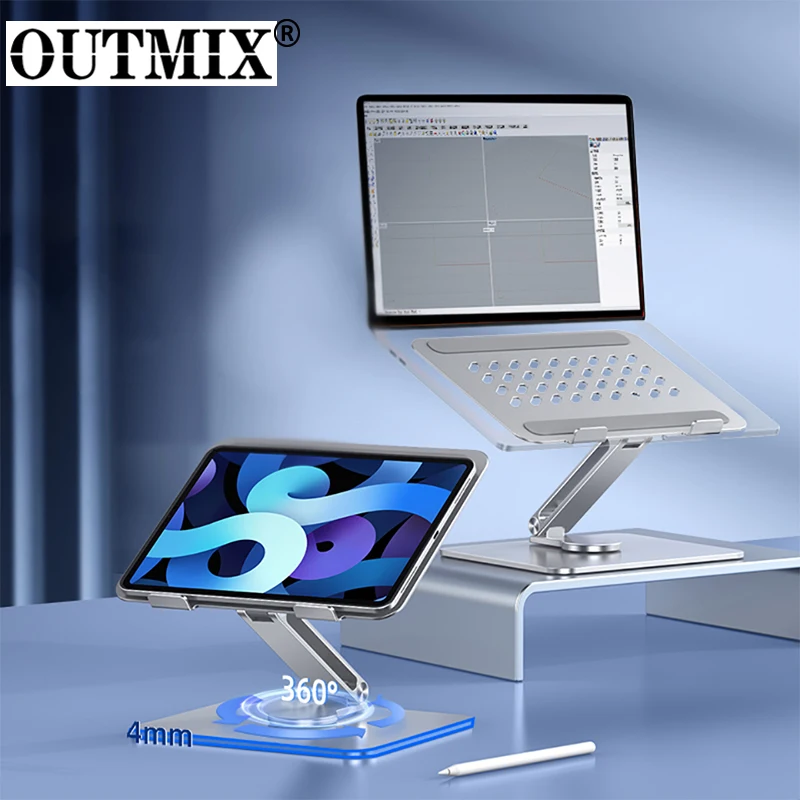 

Laptop Stand 360° Rotatable Notebook Holder Liftable Aluminum Alloy Heat Dissipation Stand Compatible 9-17.3 Inch Laptop Tablet