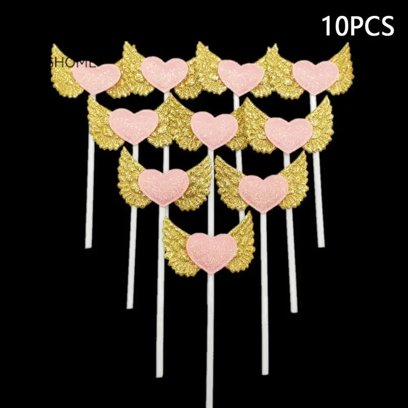 10Pcs Angel Feather Wing Pink Heart Cake Toppers For Wedding Birthday Party Cake Topper Decor Kitchen Tool Party Cake Accessorie
10Pcs Angel Feather Wing Pink Heart Cake Toppers For Wedding Birthday Party Cake Topper Decor Kitchen Tool Party Cake Accessorie