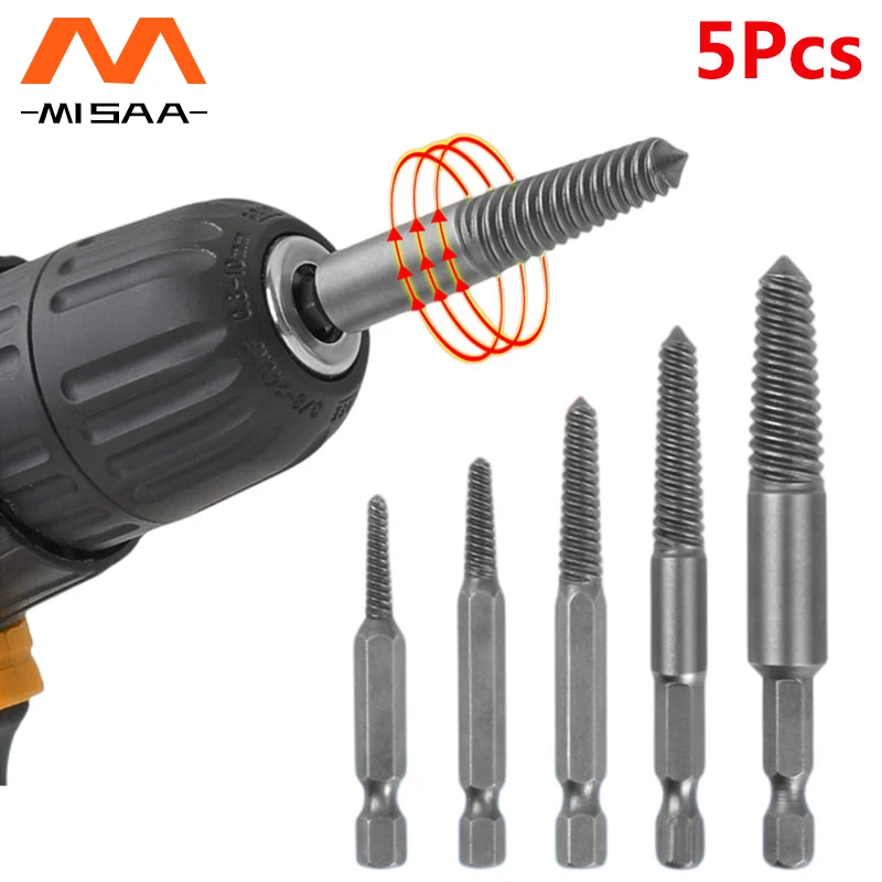 5PCS Screw Extractor Center Drill Bits Guide Set Broken Damaged Bolt Remover Hex Shank Spanner For Broken Drill Bit Hand Tools
5PCS Screw Extractor Center Drill Bits Guide Set Broken Damaged Bolt Remover Hex Shank Spanner For Broken Drill Bit Hand Tools