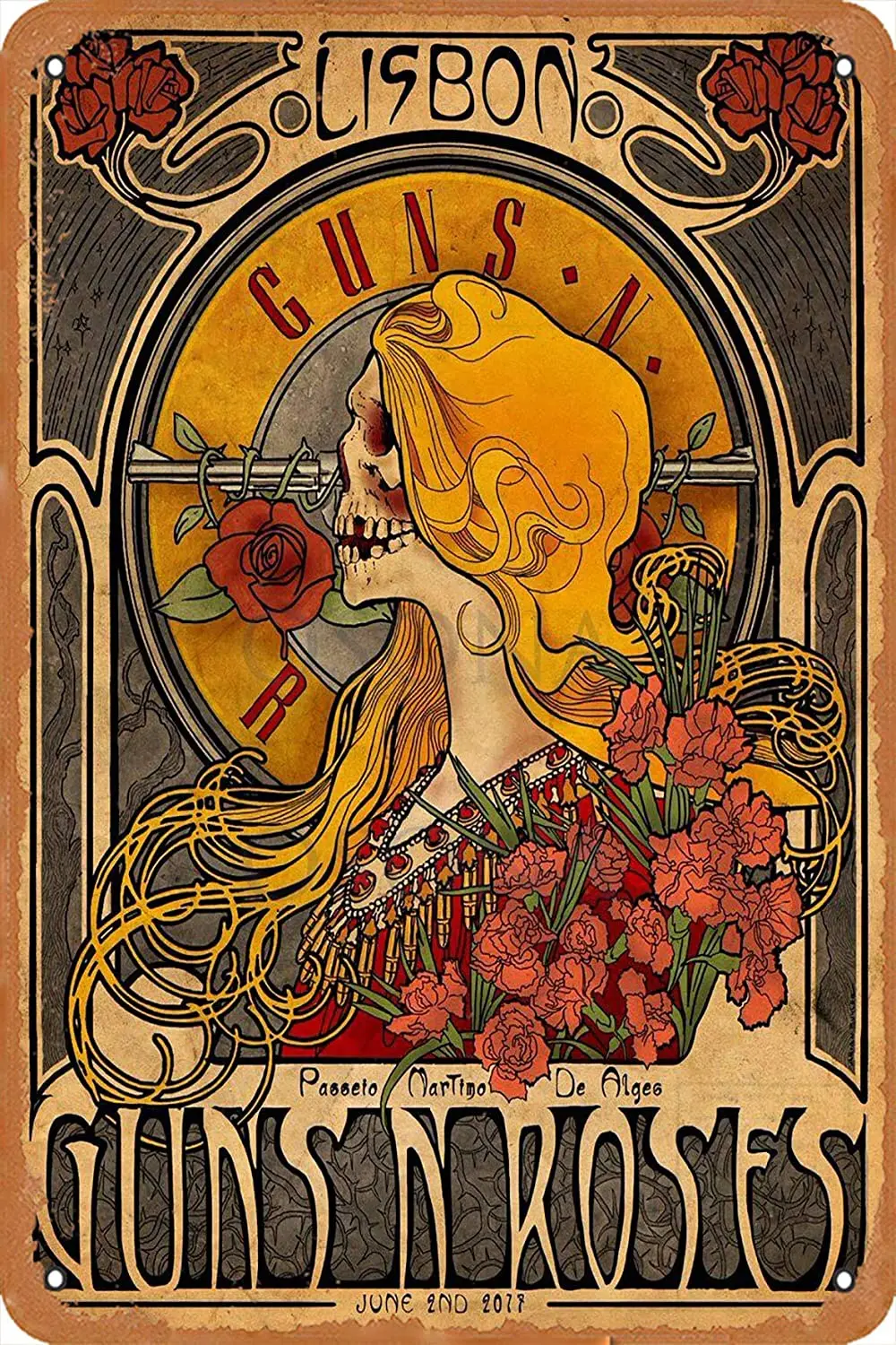 Metal Sign Guns Rose Lisbon Vintage Decoration Vintage Family Restaurant Bar Cave Outdoor Vintage Tin Sign Decoration
Metal Sign Guns Rose Lisbon Vintage Decoration Vintage Family Restaurant Bar Cave Outdoor Vintage Tin Sign Decoration