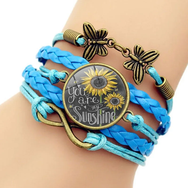 Couples Quotes Bracelet You are My Sunshine Sunflower Time Gem Bracelet Retro Butterfly Charm Bracelet Jewelry Gift for Mom
Couples Quotes Bracelet You are My Sunshine Sunflower Time Gem Bracelet Retro Butterfly Charm Bracelet Jewelry Gift for Mom