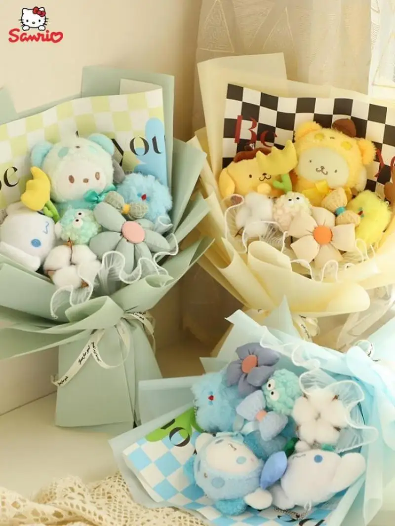 Мультяшный Плюшевый цветок Sanrios Cinnamoroll Kuromi Kawaii цветочный набор милый фотографический подарок на день Святого Валентина Рождество
Мультяшный Плюшевый цветок Sanrios Cinnamoroll Kuromi Kawaii цветочный набор милый фотографический подарок на день Святого Валентина Рождество