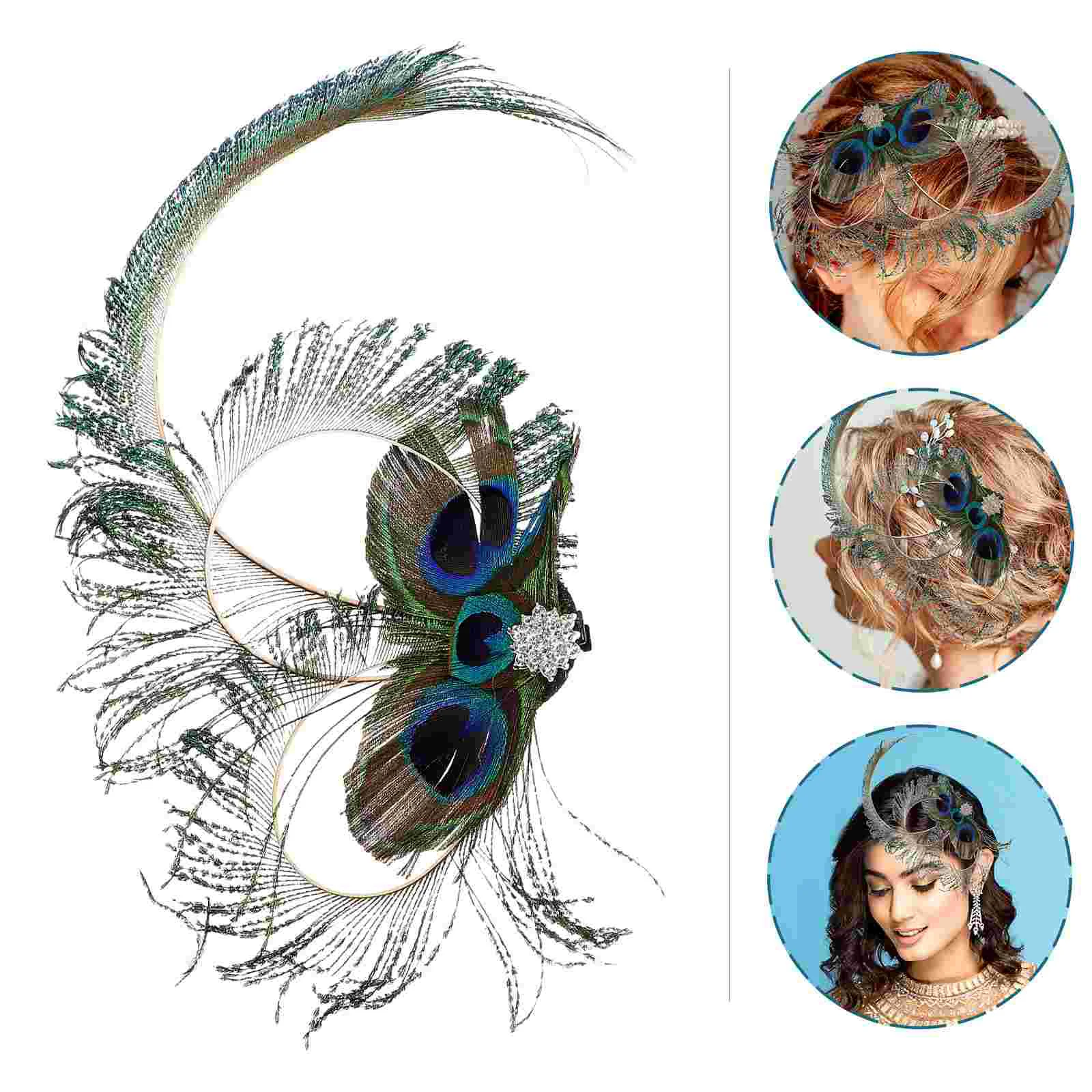 

Peacock Fascinator Elegant Fascinator Hair Clip Rhinestones Headpiece Cocktail Prom Jewelry