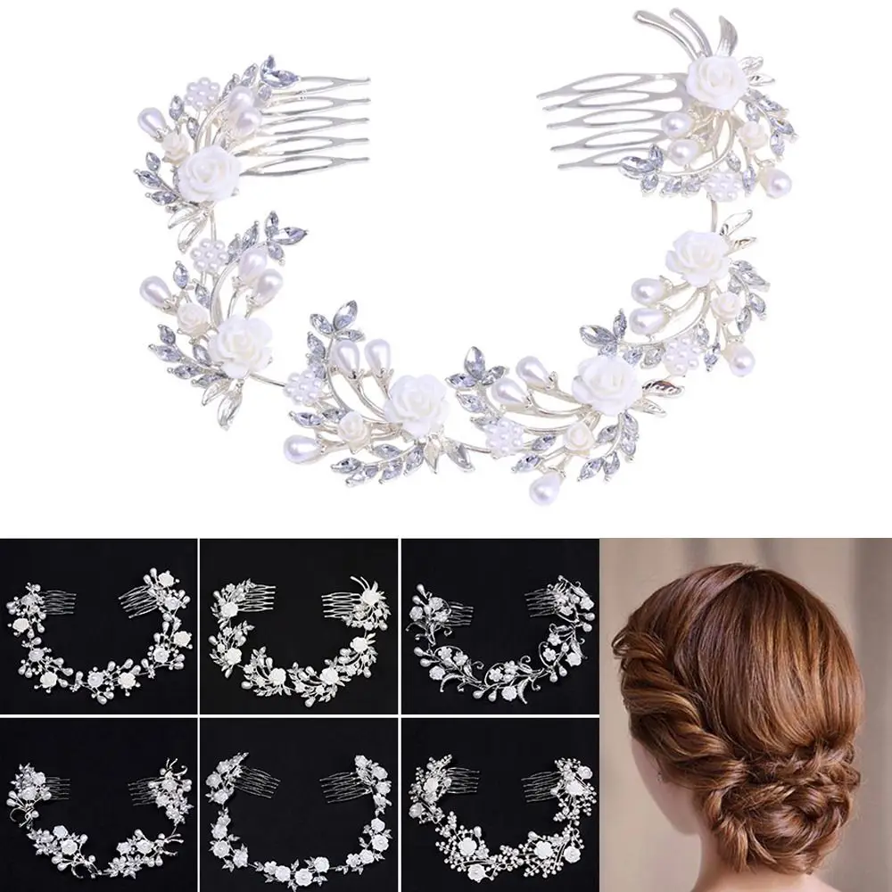 Fashion Bridesmaid Jewelry For Women Bridal Headwear Pearl Leaf Comb Tiara Headband Hair Accessories Flower Hair Comb
Fashion Bridesmaid Jewelry For Women Bridal Headwear Pearl Leaf Comb Tiara Headband Hair Accessories Flower Hair Comb