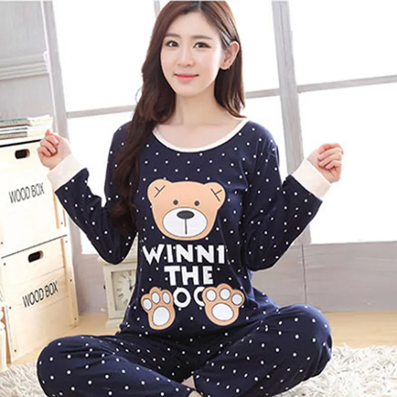 New long sleeved women's pajamas simple cartoon home clothes women pajamas's Women pyjama suit large sleepwear
New long sleeved women's pajamas simple cartoon home clothes women pajamas's Women pyjama suit large sleepwear